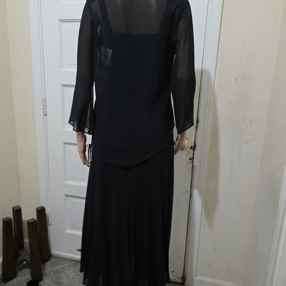 R&M Richards Black Embellished Maxi Skirt and Jacket Set - Picture 8 of 9